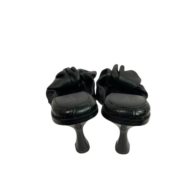 Size 8M Circus by Sam Edelman Slade Black Leather 3" Heel Slides - Picture 4 of 11